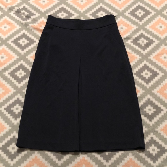 Ann Taylor Petite Classic Navy Blue Midi Skirt Size 2P - Picture 1 of 13